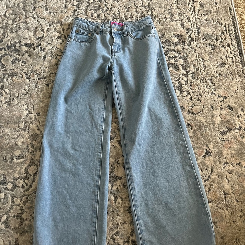 Edikted Light Blue Straight Leg Jeans